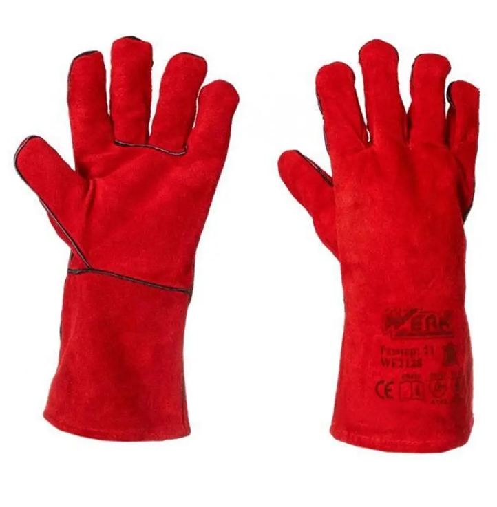 Werk WE2128 Рукавички замшеві (краги) червоні